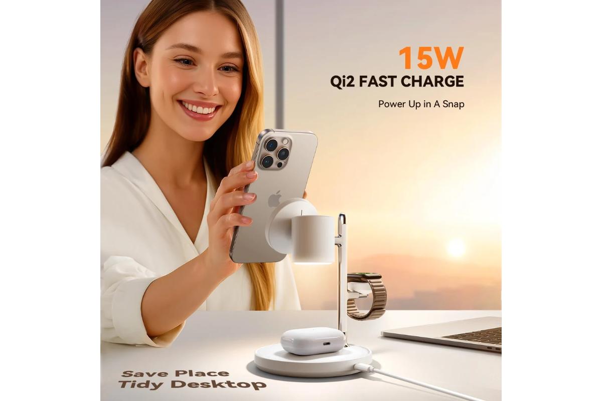 Joyroom JR-W23 Qi2 4-in-1 Wireless Charger | White-5