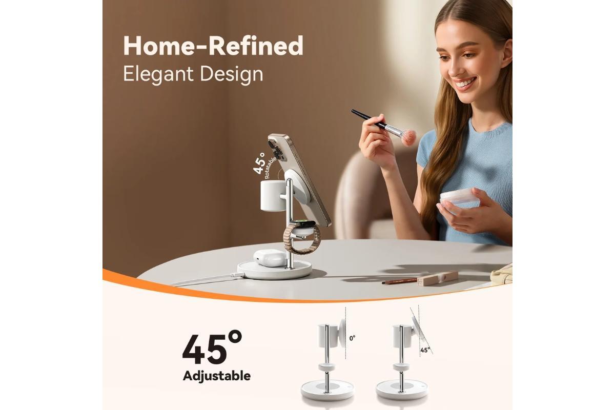 Joyroom JR-W23 Qi2 4-in-1 Wireless Charger | White-6
