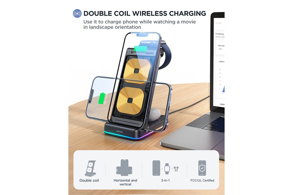 Joyroom 3-in-1 Foldable Wireless Magnetic Charging Station-5