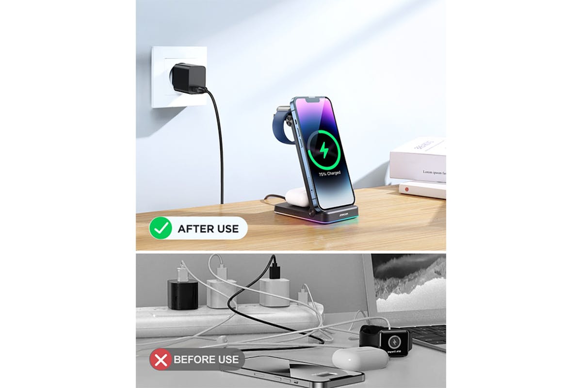 Joyroom 3-in-1 Foldable Wireless Magnetic Charging Station-6