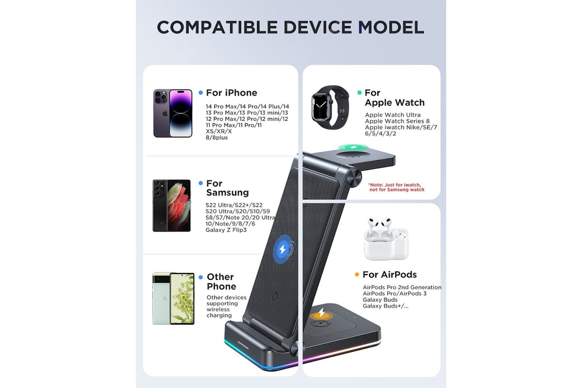 Joyroom 3-in-1 Foldable Wireless Magnetic Charging Station-9