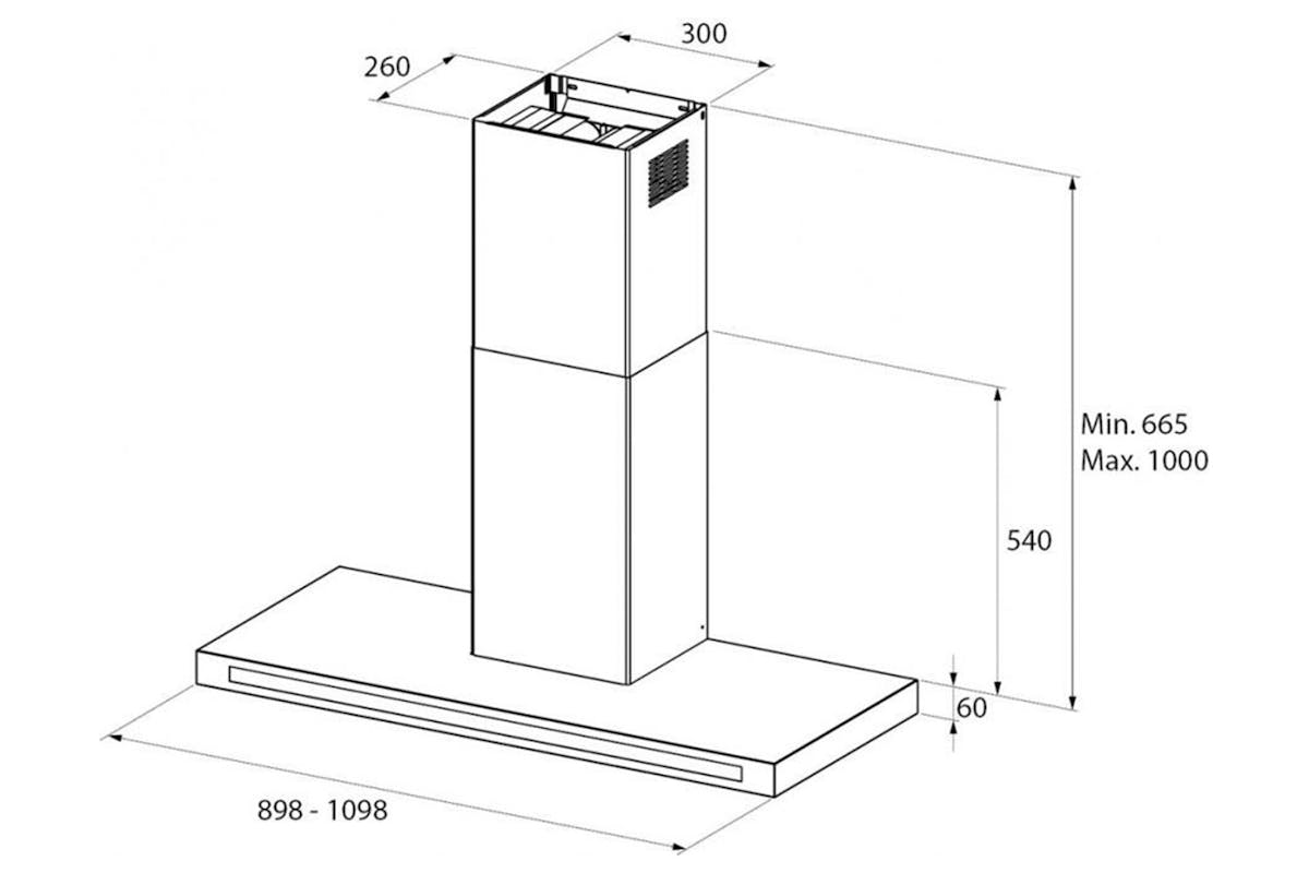 Rangemaster 90cm Hi-Lite Flat Chimney Hood | HLTHDS90SS-2