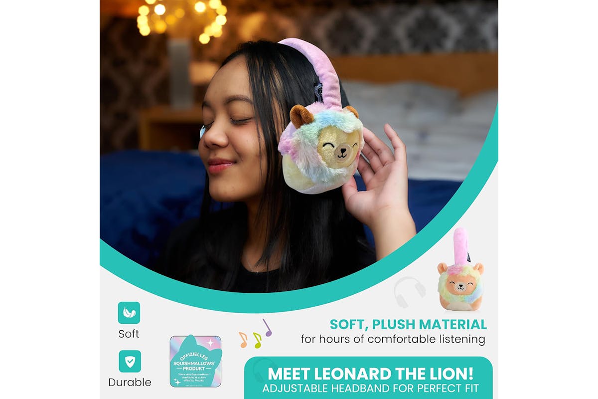 Squishmallows Leonard The Lion Plush Bluetooth Wireless On Ear Headphone | Multicolour-4