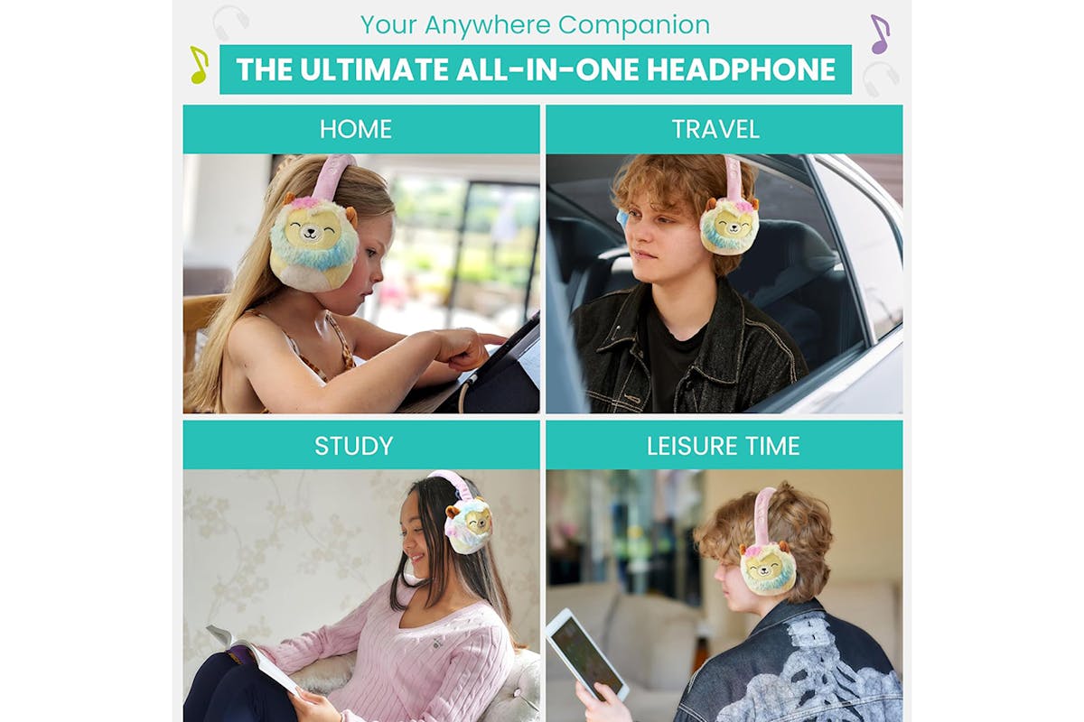 Squishmallows Leonard The Lion Plush Bluetooth Wireless On Ear Headphone | Multicolour-8