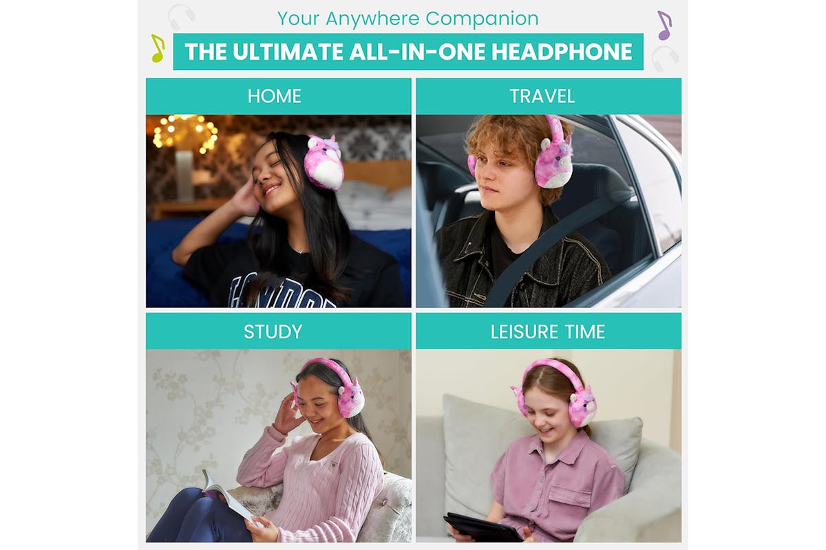 Squishmallows Lola The Unicorn Plush Bluetooth Wireless Headphones-7