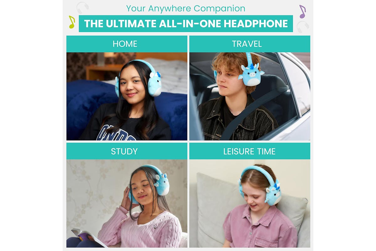 Squishmallows Tatiana The Dragon Plush Bluetooth Wireless Headphones-7