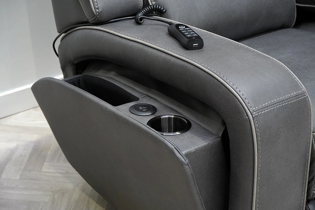 Shobi 2 Seater Sofa | Power Recliner | Console | Heated & Massage Seat | Fabric-4
