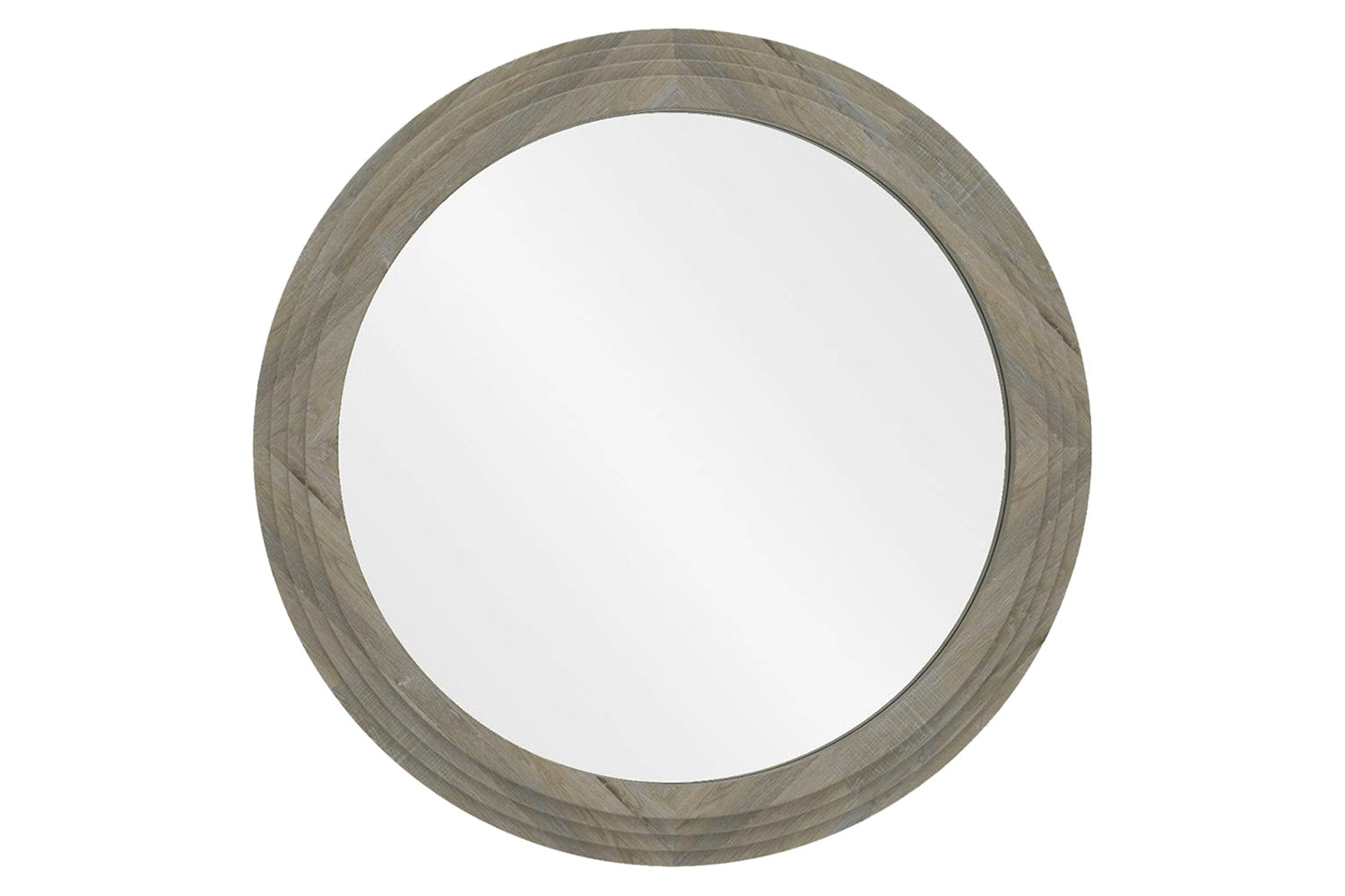 Luna Stepped Round Mirror | Grey | 90 cm