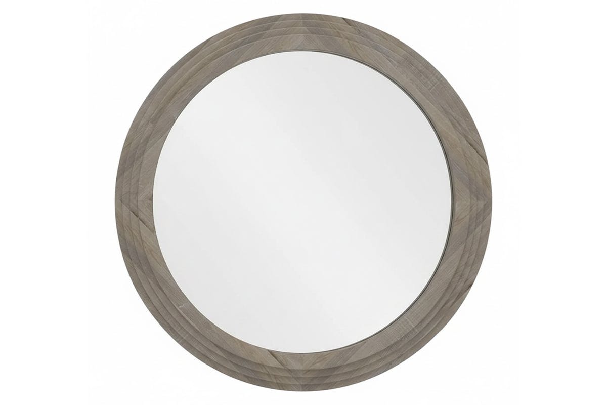 Luna Stepped Round Mirror | Grey | 110 cm