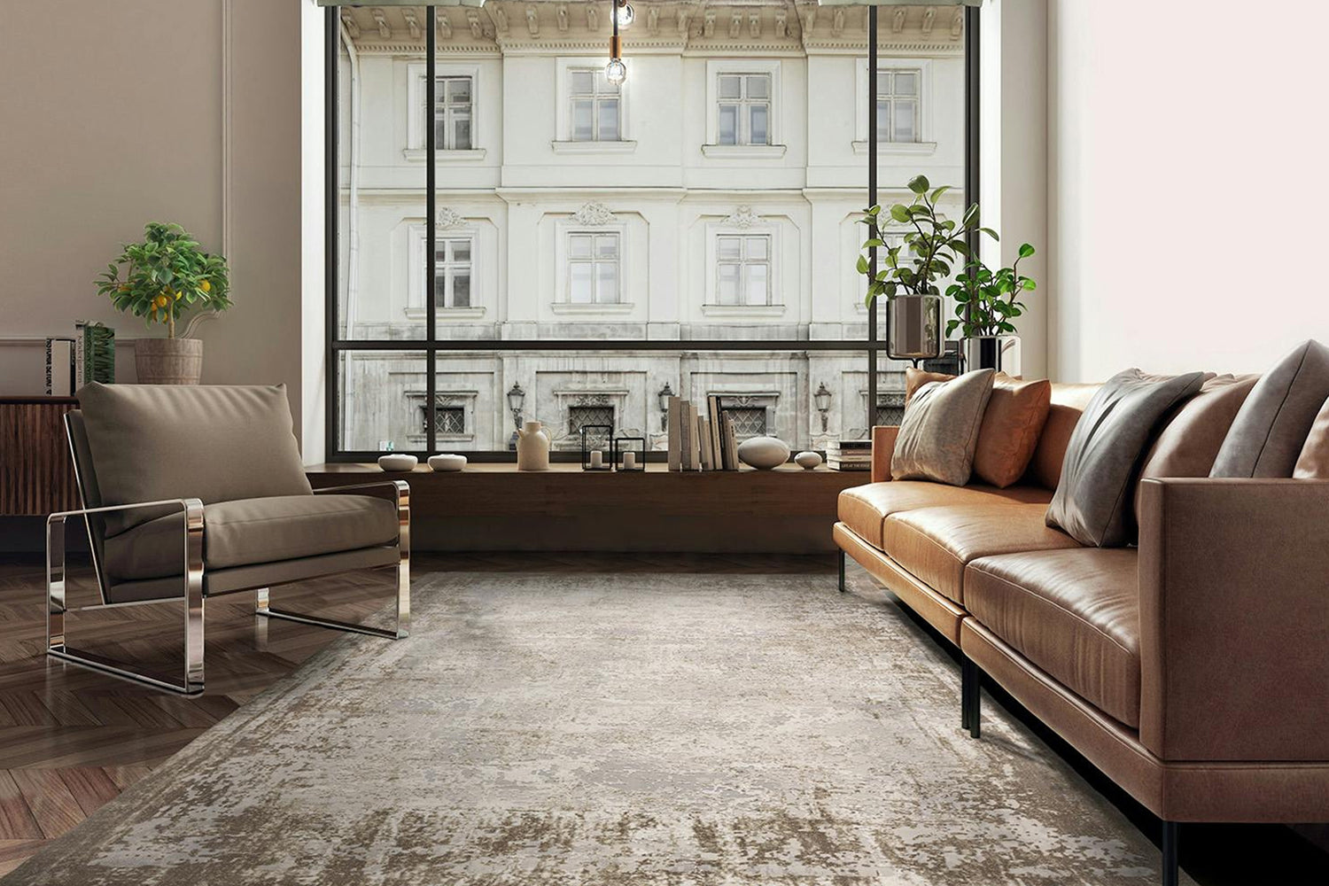 Adele Rug | Beige Border | 66 x 240 cm-2
