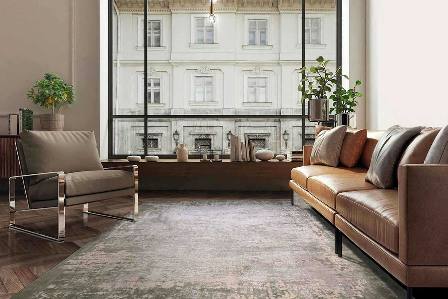 Adele Rug | Green Border | 120 x 170 cm-2