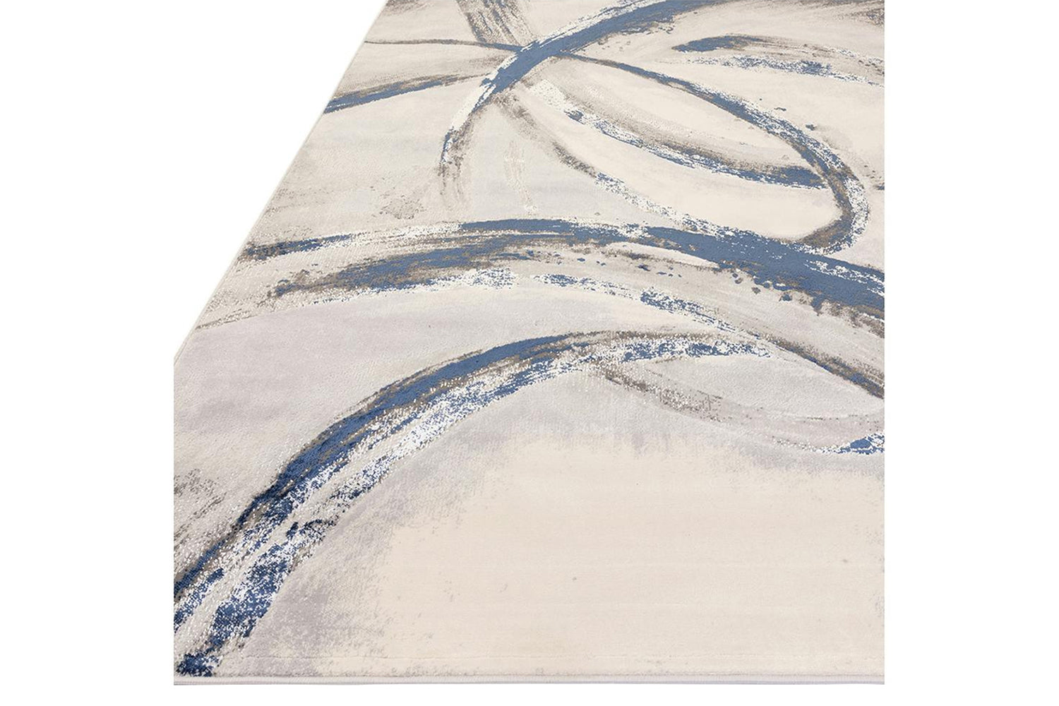 Swirl Abstract Rug | Grey/Blue | 80 x 150 cm-3