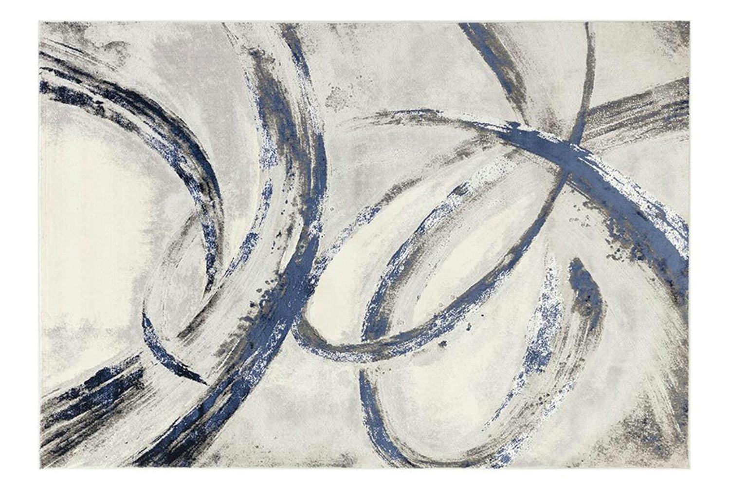 Swirl Abstract Rug | Grey/Blue | 120 x 170 cm