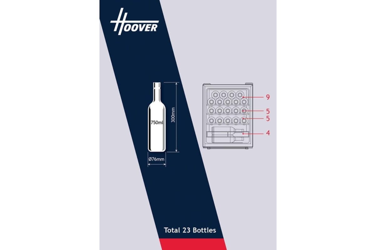 Hoover H-Wine 500 Freestanding 23 Bottle Wine Cooler | HOWC023K-17