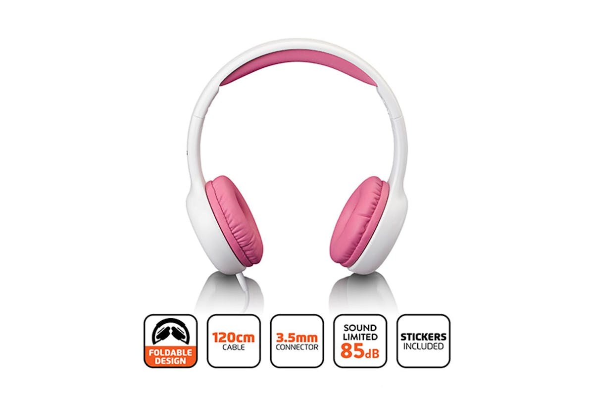 Lenco | Kids Headphone 85db With Stickers Pin | Wired | Pink-3