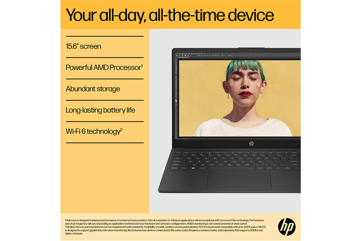 HP 15" AMD Ryzen 3 | 8GB | 256GB | Jet Black-2