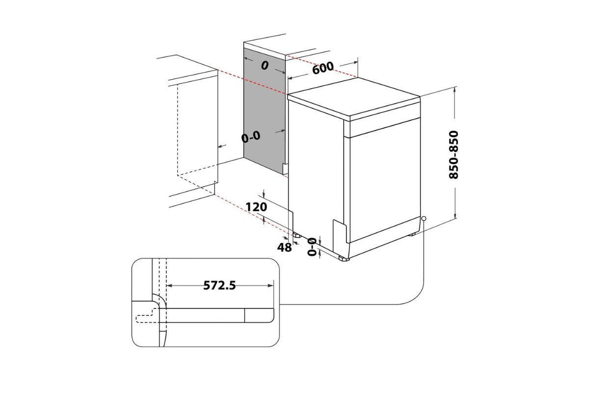 Hotpoint Freestanding Full Size Dishwasher with Rapid Wash | 14 Place | HP2FFC14BN6BUK-12