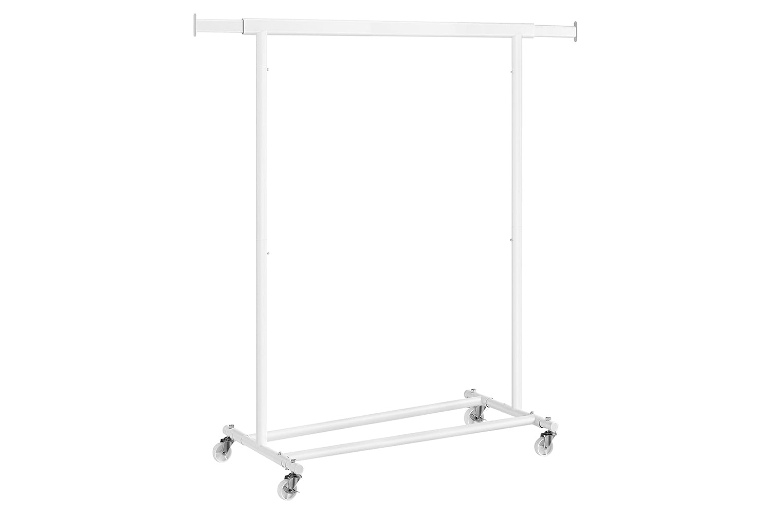 Songmics Clothes Rack On Wheels, Heavy Duty Clothes Rail, With Extendable Hanging Rail, 90 Kg Load Capacity, Easy Assembly, Portable, Classic White Hsr013w01