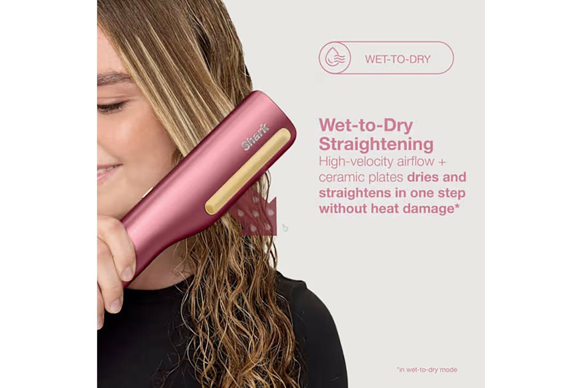 Shark SilkiPro Straight Hair Straightener and Dryer | Rose Petal-10