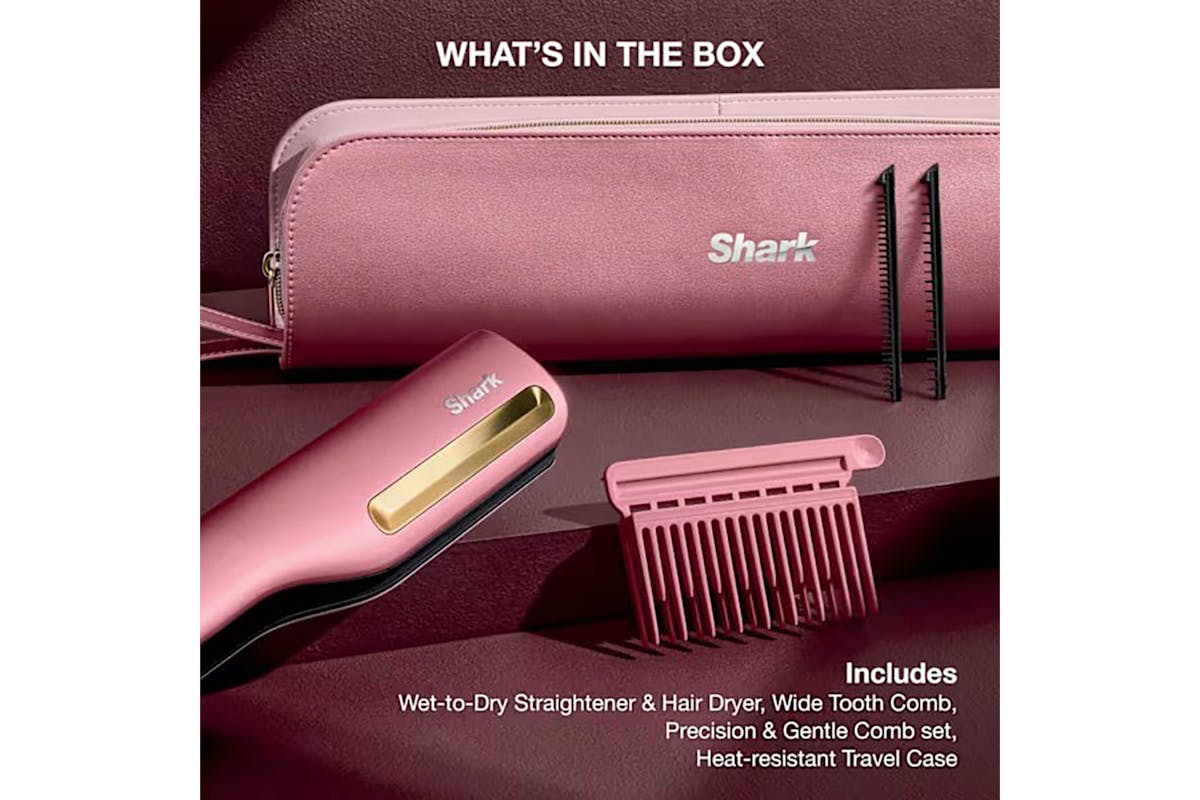 Shark SilkiPro Straight Hair Straightener and Dryer | Rose Petal-5