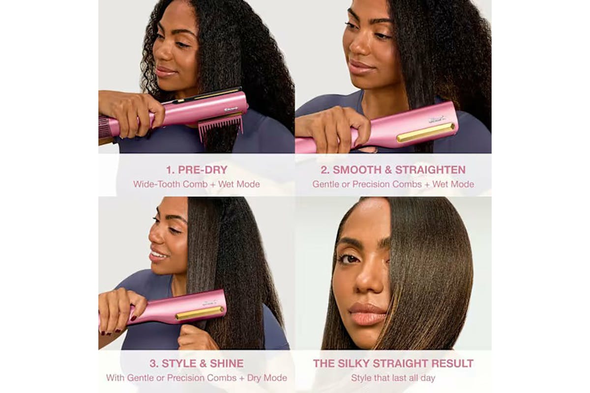 Shark SilkiPro Straight Hair Straightener and Dryer | Rose Petal-9