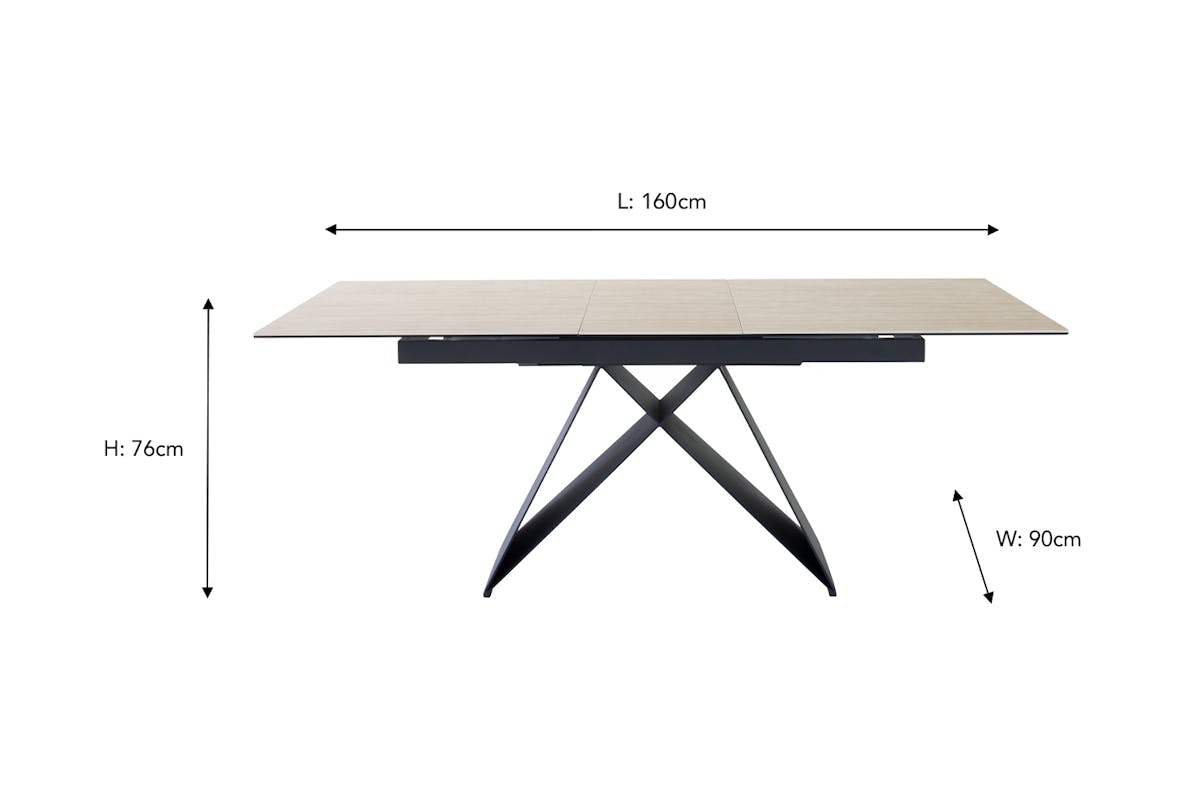 Massimo Rectangular Extending Dining Table | 160 - 200 Cm | Beige-12