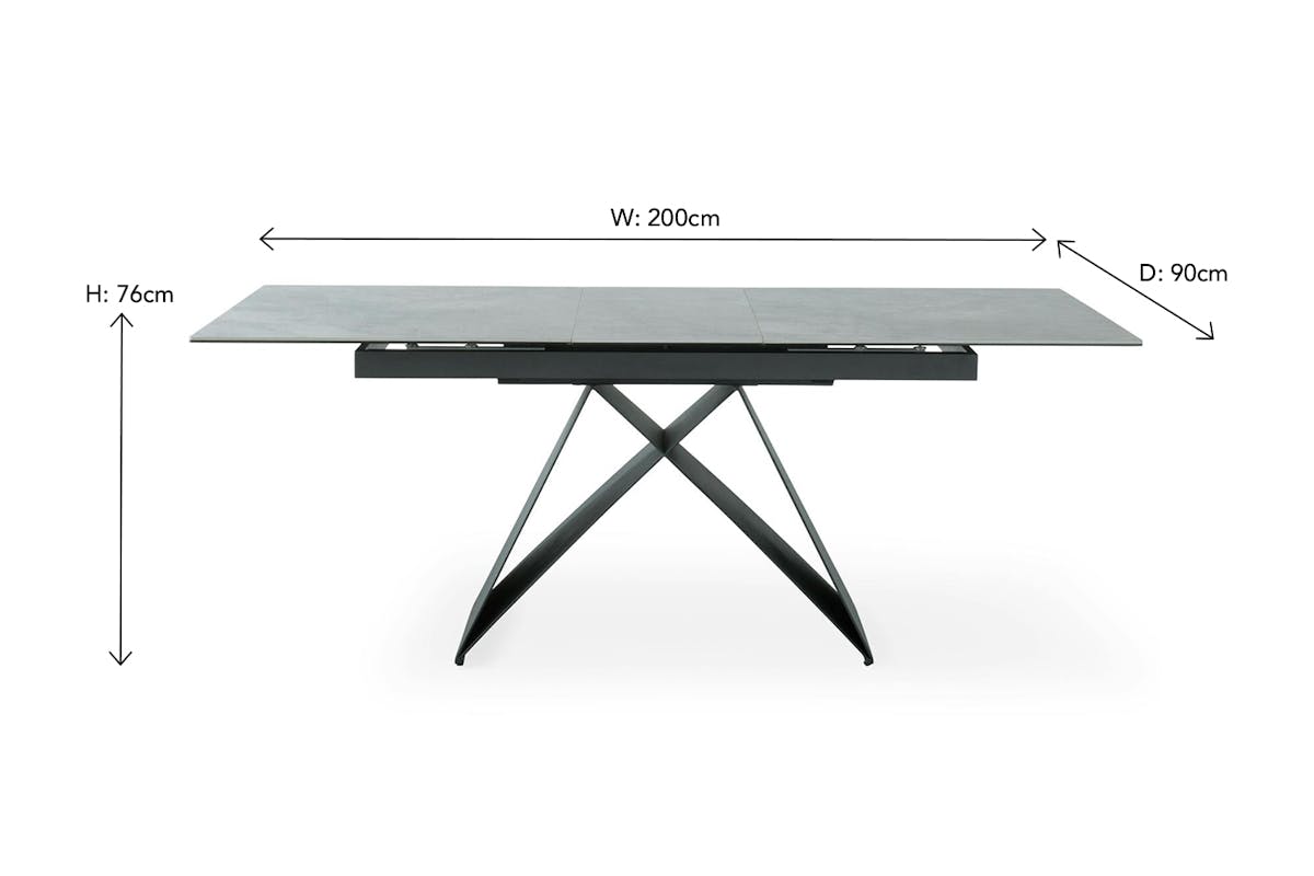 Massimo Rectangular Extending Dining Table | 160 - 200 Cm | Grey-12