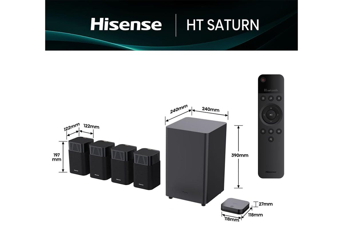 Hisense 4.1.2 CH Soundbar with Subwoofer and Wireless Speaker | HTSATURN-3