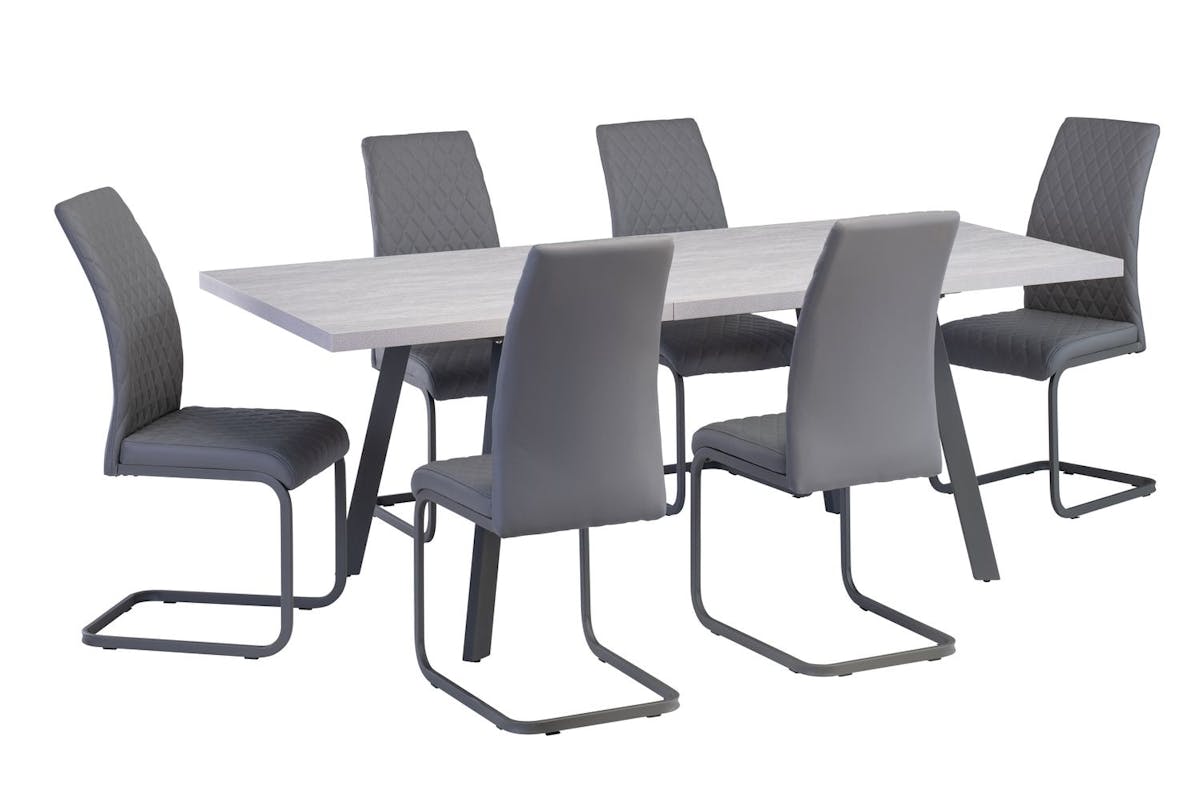 Hudson Dining Chairs | Leather | Grey | Set of 2-4