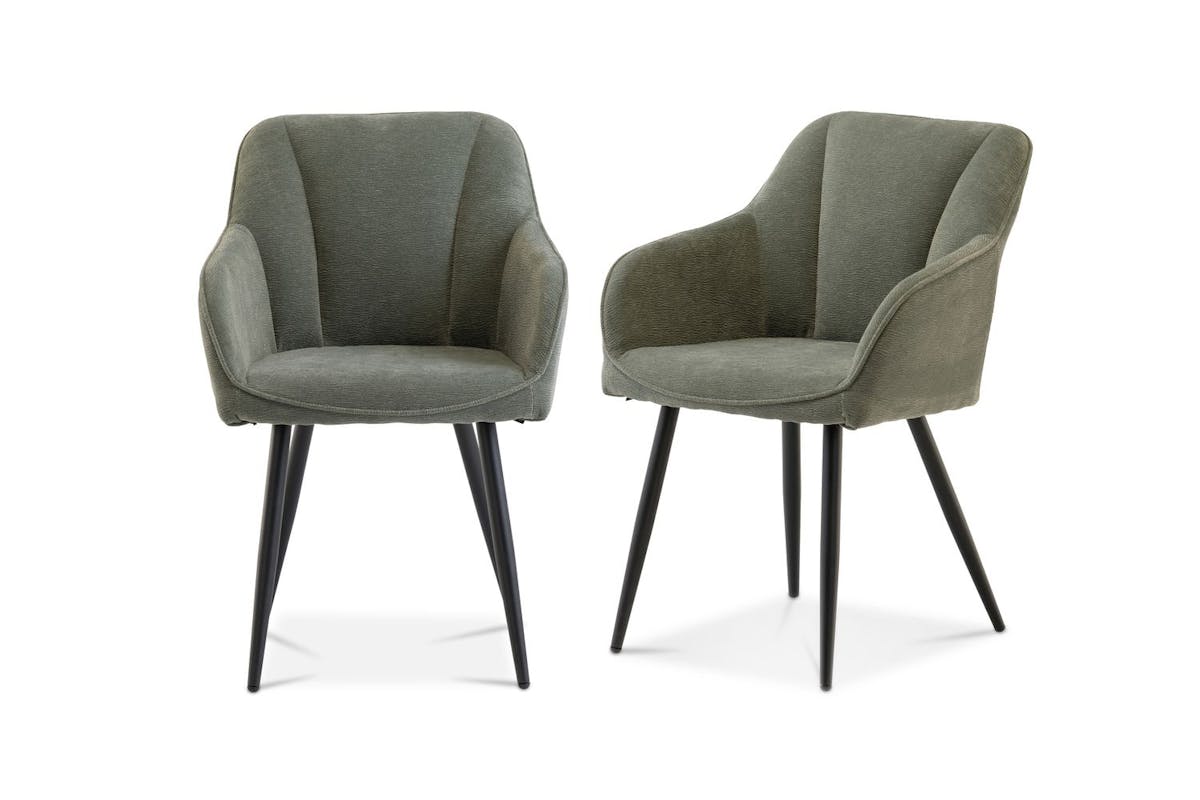 Hugo Dining Chairs | Green | Set of 2-2