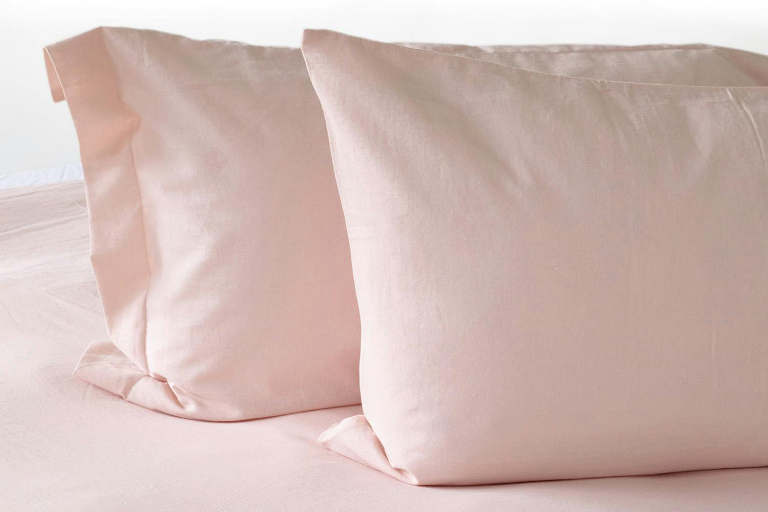 The Linen Room | 200TC Linen Look Cotton Oxford Ava Pillowcase Pair | Pink