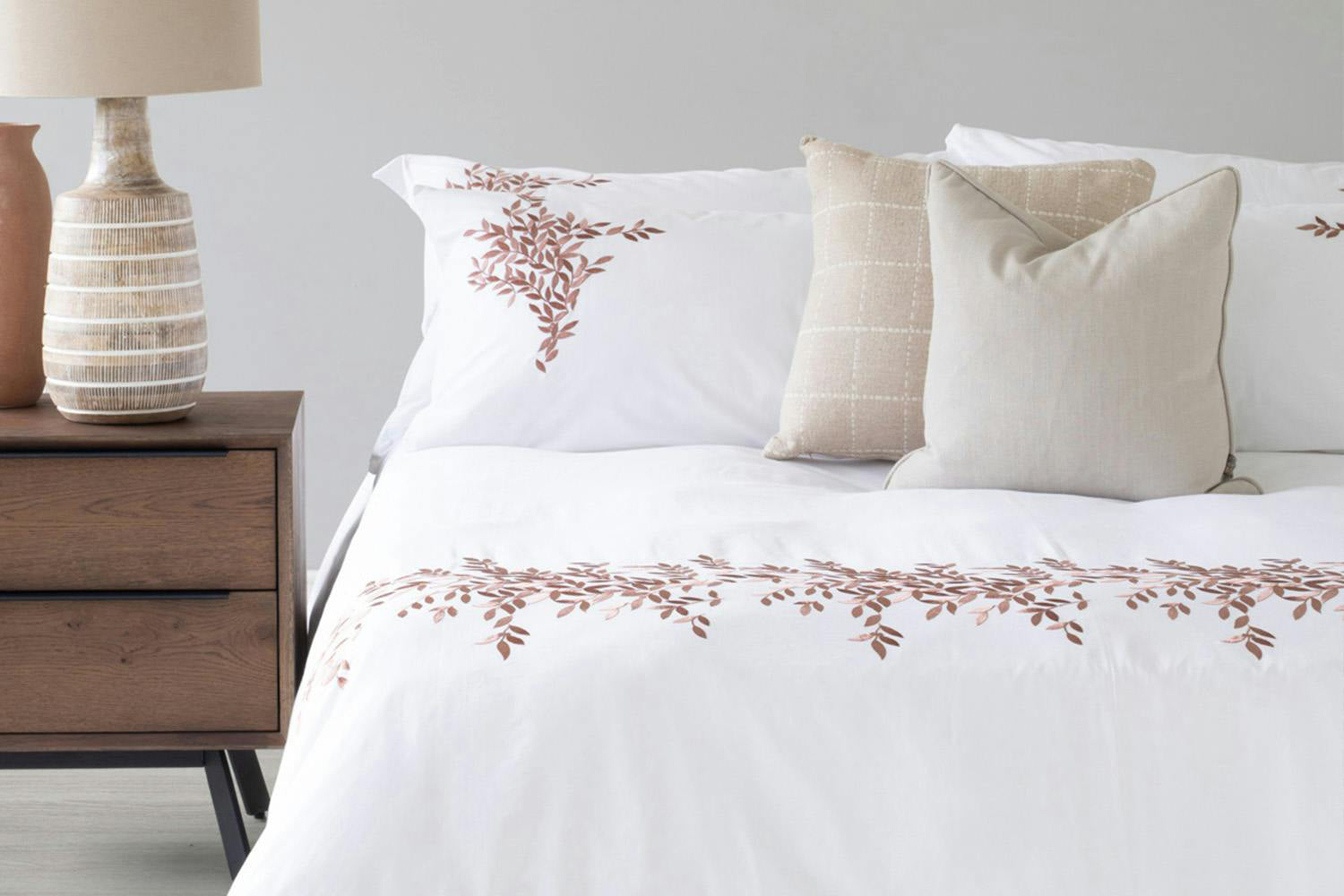 The Linen Room | 200TC Cotton Oxford Rory Pillowcase Pair | White-2