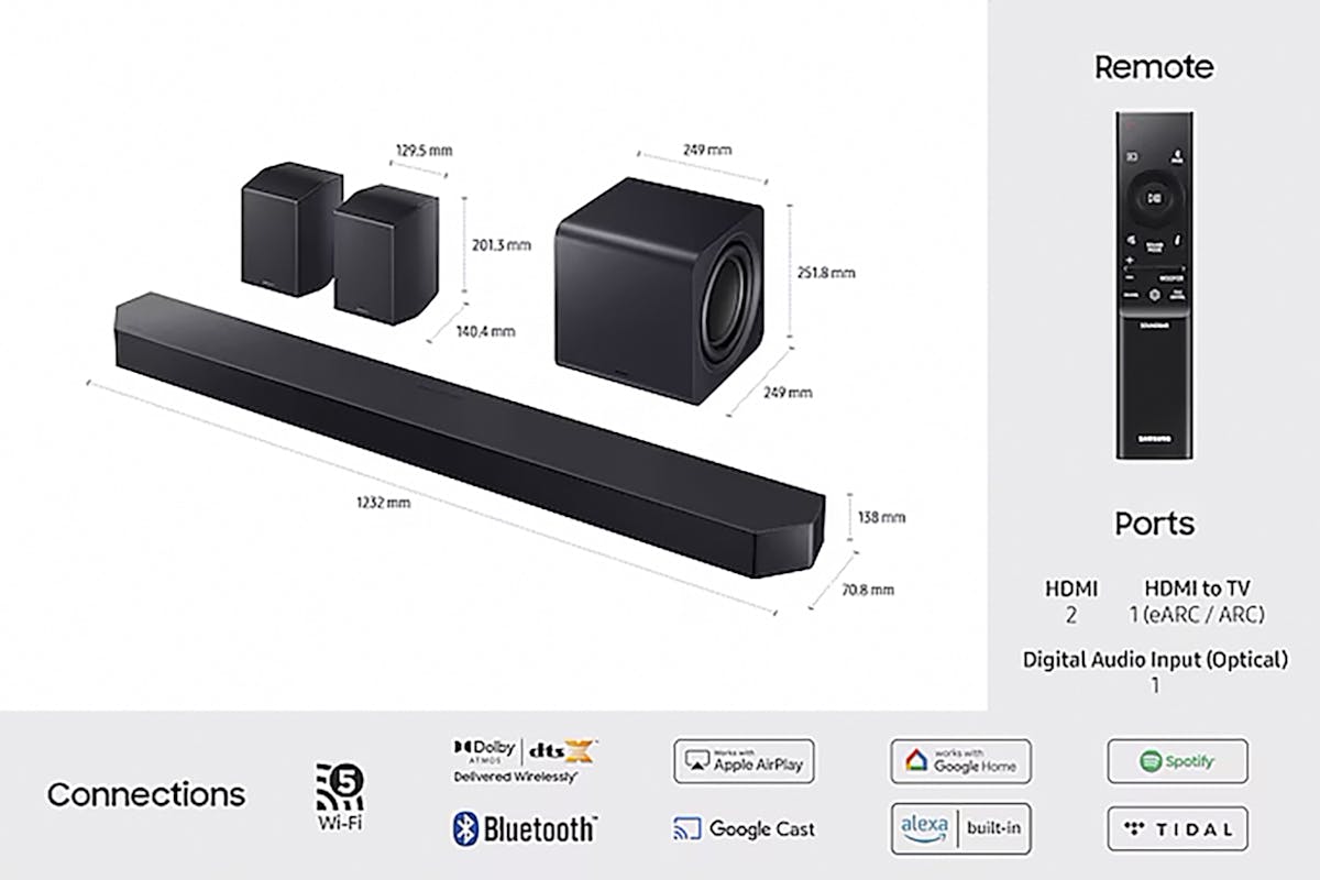Samsung Q990F Q-Series 11.1.4ch Soundbar with Subwoofer and Rear Speakers (2025) | Titan Black-8