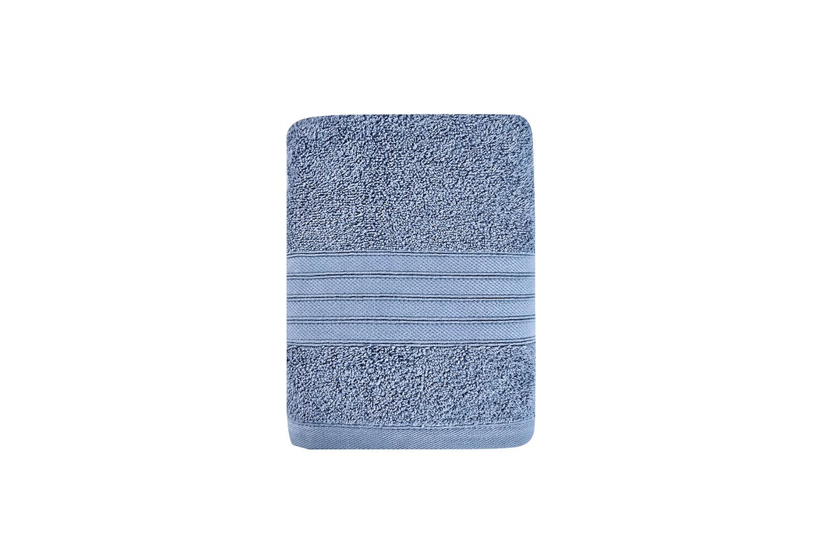 Cotton Terry Towel Set (Hand + Bath + Bath Sheet) - Denim-3