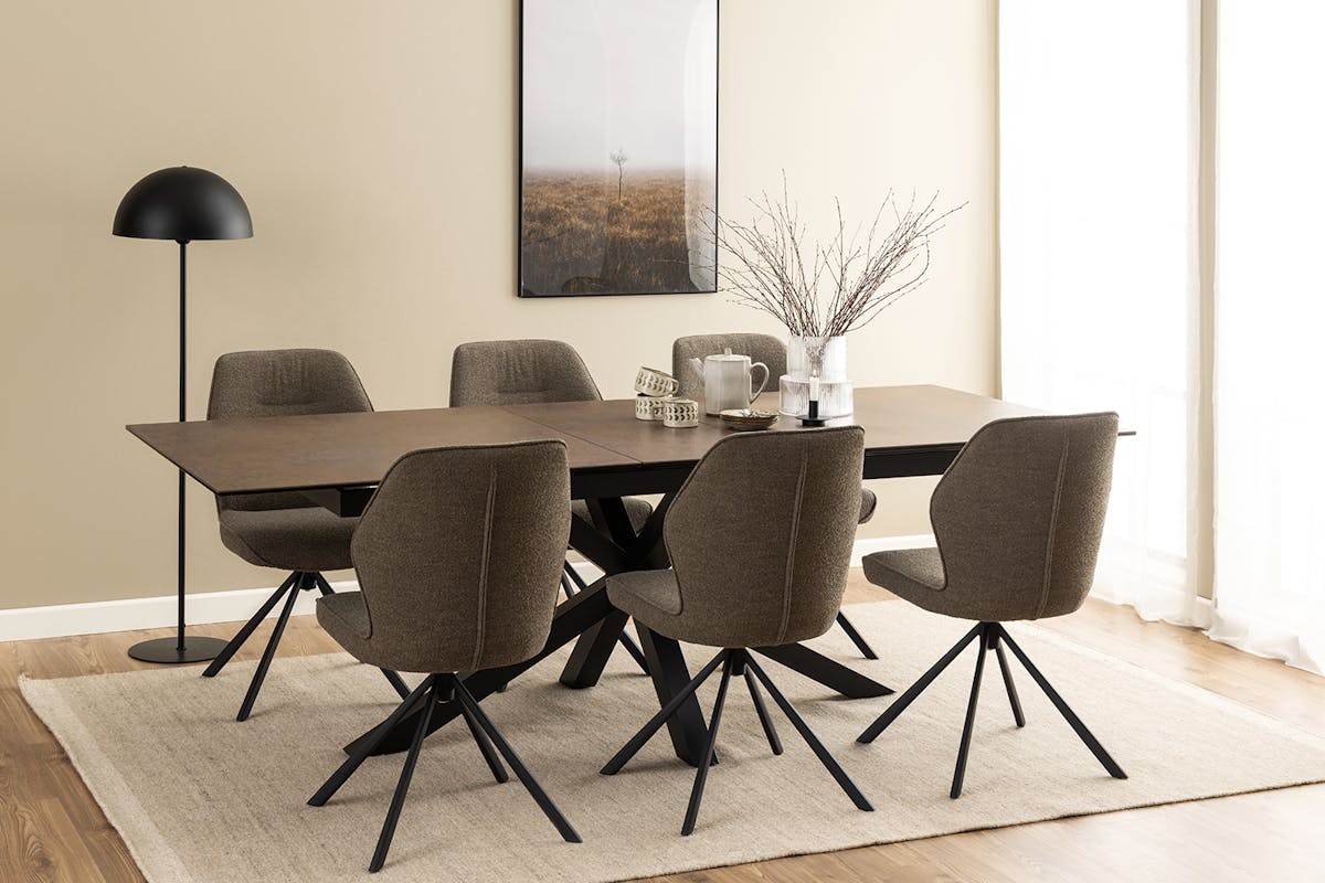 Harlie Extending Dining Table | 168 - 210 cm | Rust Brown-2