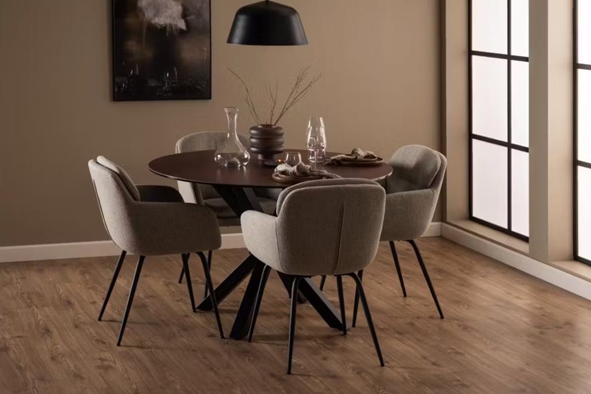 Harlie Round Dining Table | Rust Brown-2