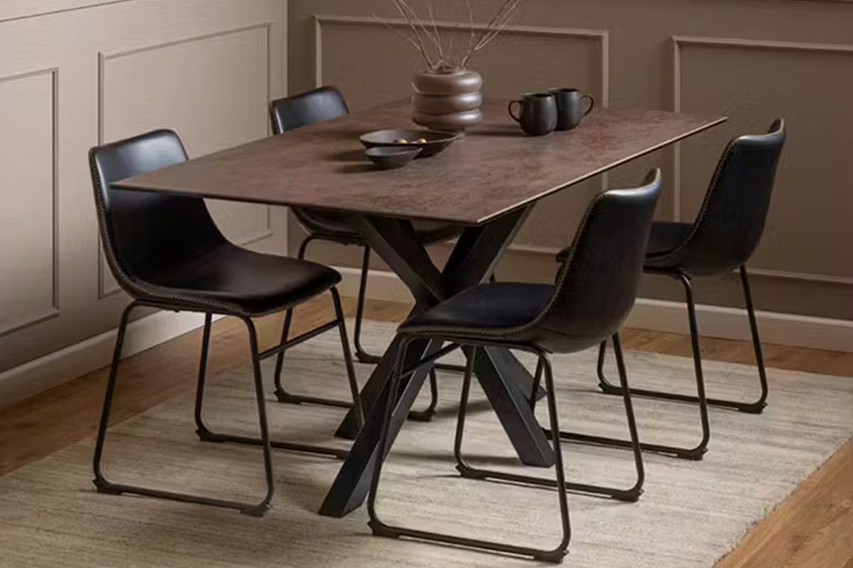 Harlie Rectangular Dining Table | 160 cm | Rust Brown-2