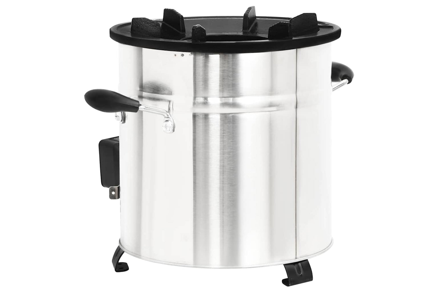 Vidaxl Wood Stove With Usb Fan Silver 35.5x26x28 Cm Stainless Steel-6
