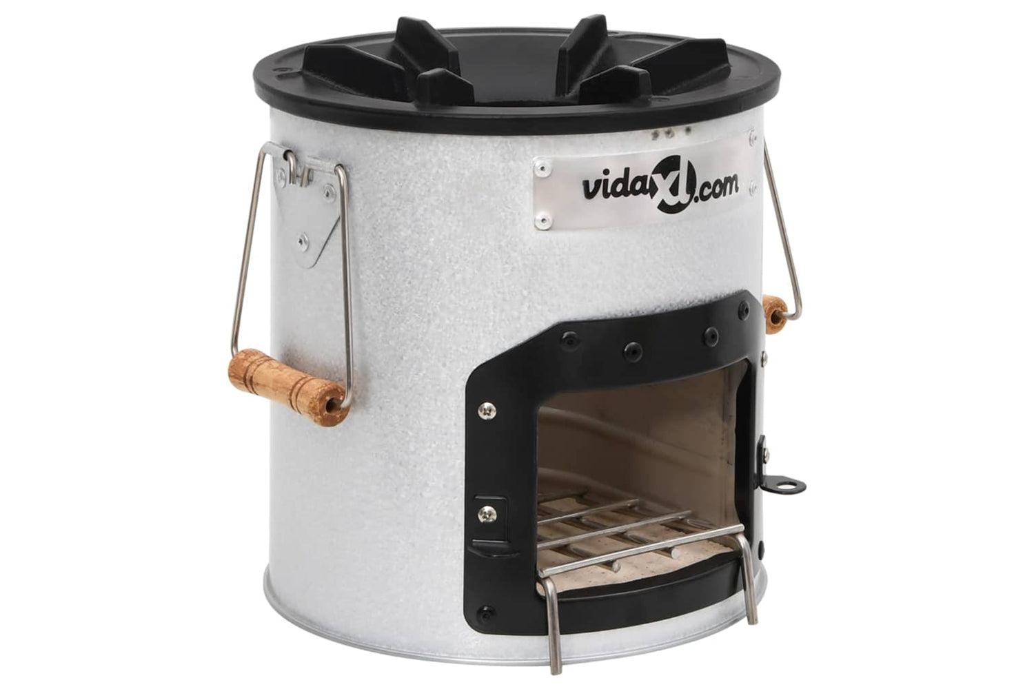 vidaXL 319438 Camping Wood Stove Silver 45x25x26cm Steel-2