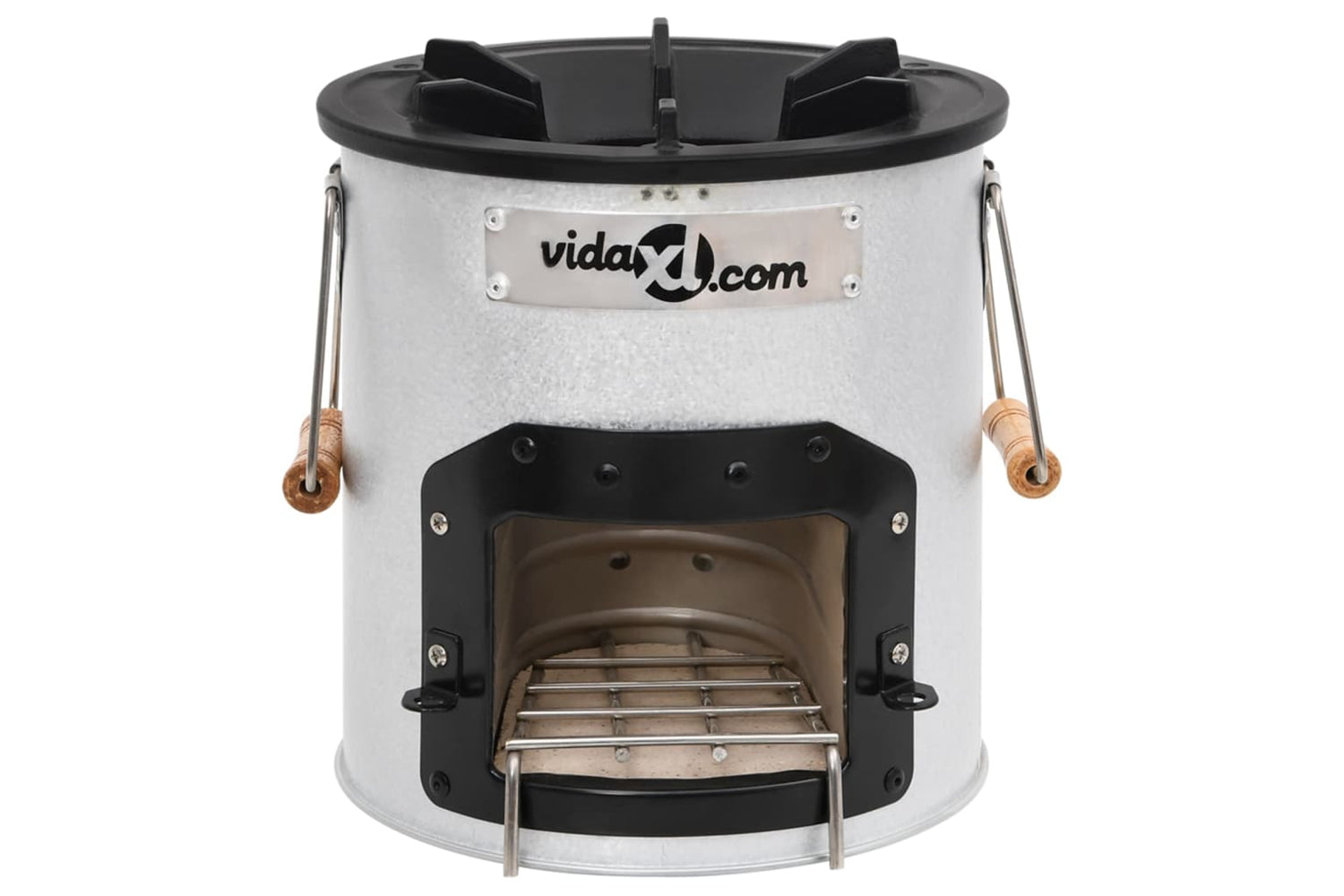 vidaXL 319438 Camping Wood Stove Silver 45x25x26cm Steel-3