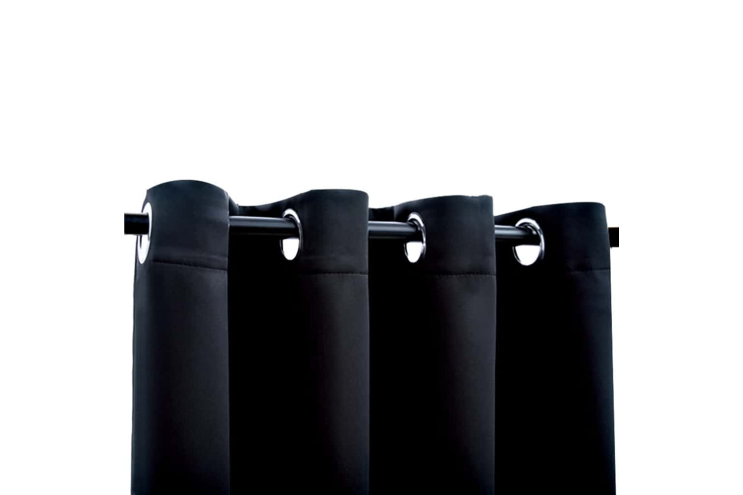Vidaxl Blackout Curtain With Metal Rings Black 290x245 Cm-2