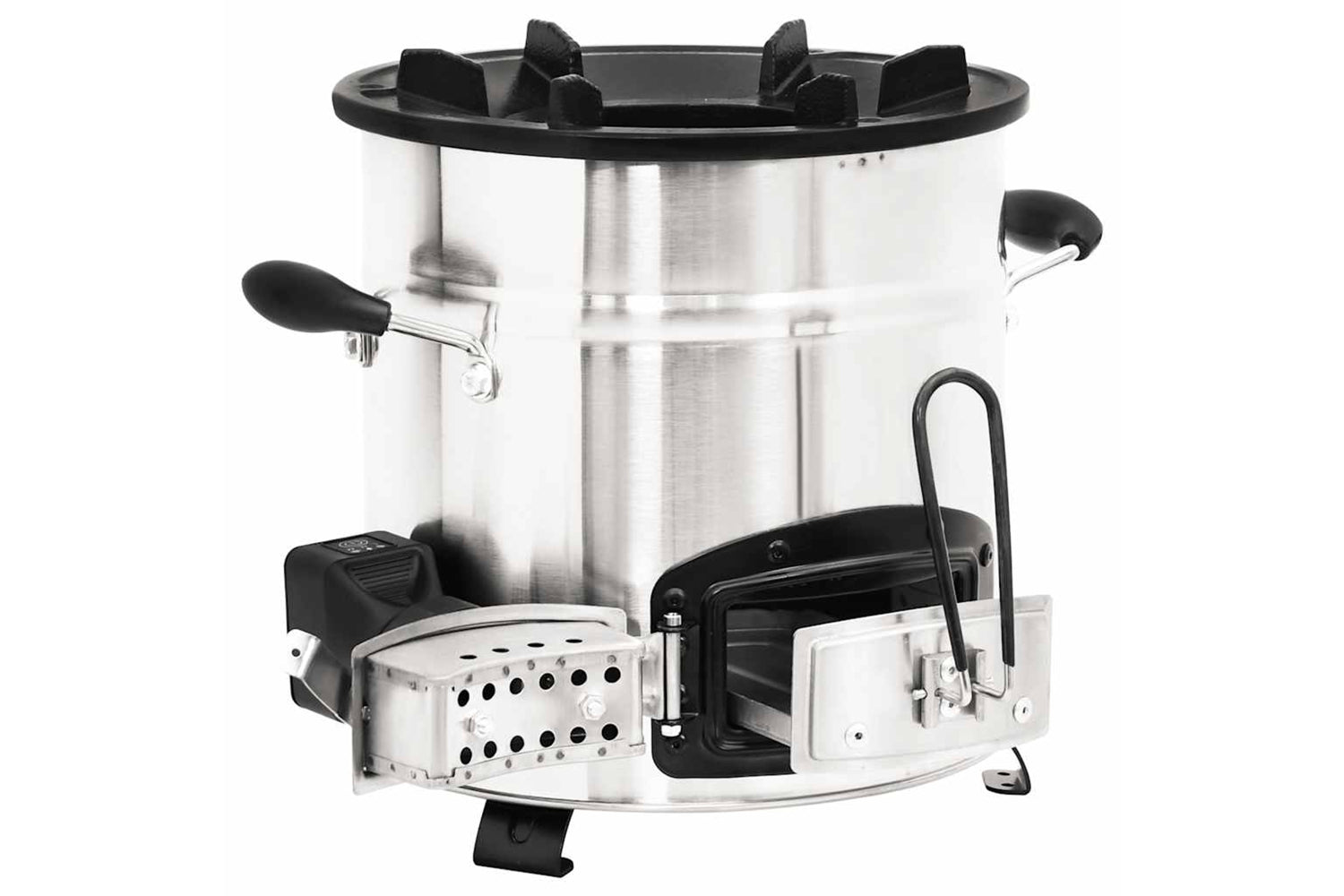 Vidaxl Wood Stove With Usb Fan Silver 35.5x26x28 Cm Stainless Steel-4