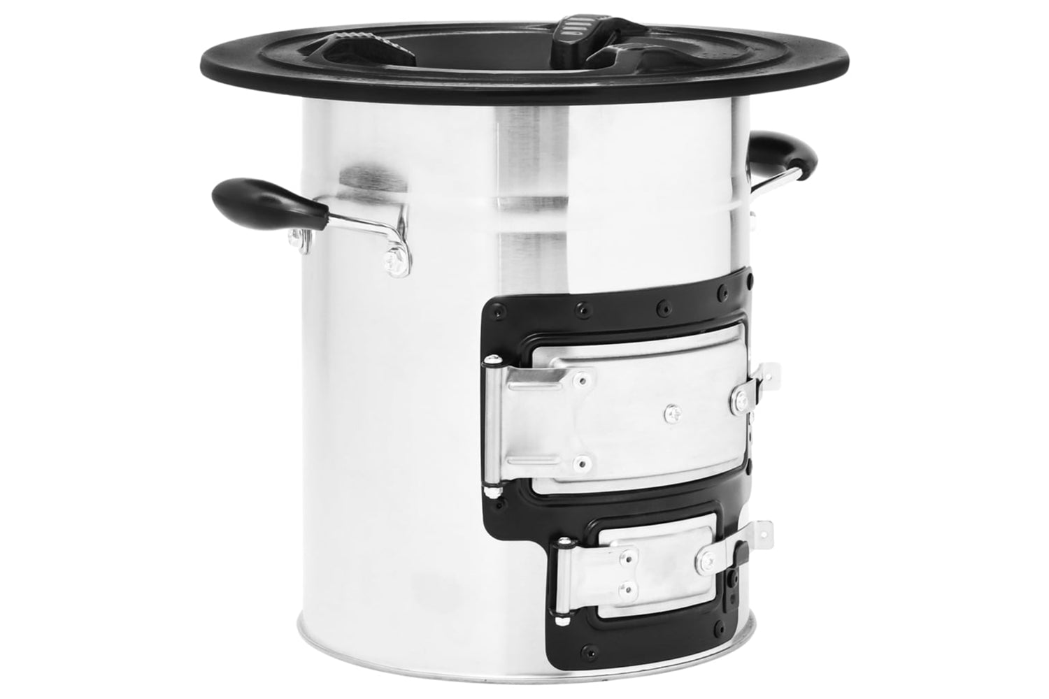 vidaXL 319442 Camping Wood Stove Silver 51.5x35x30.5cm Stainless Steel-2