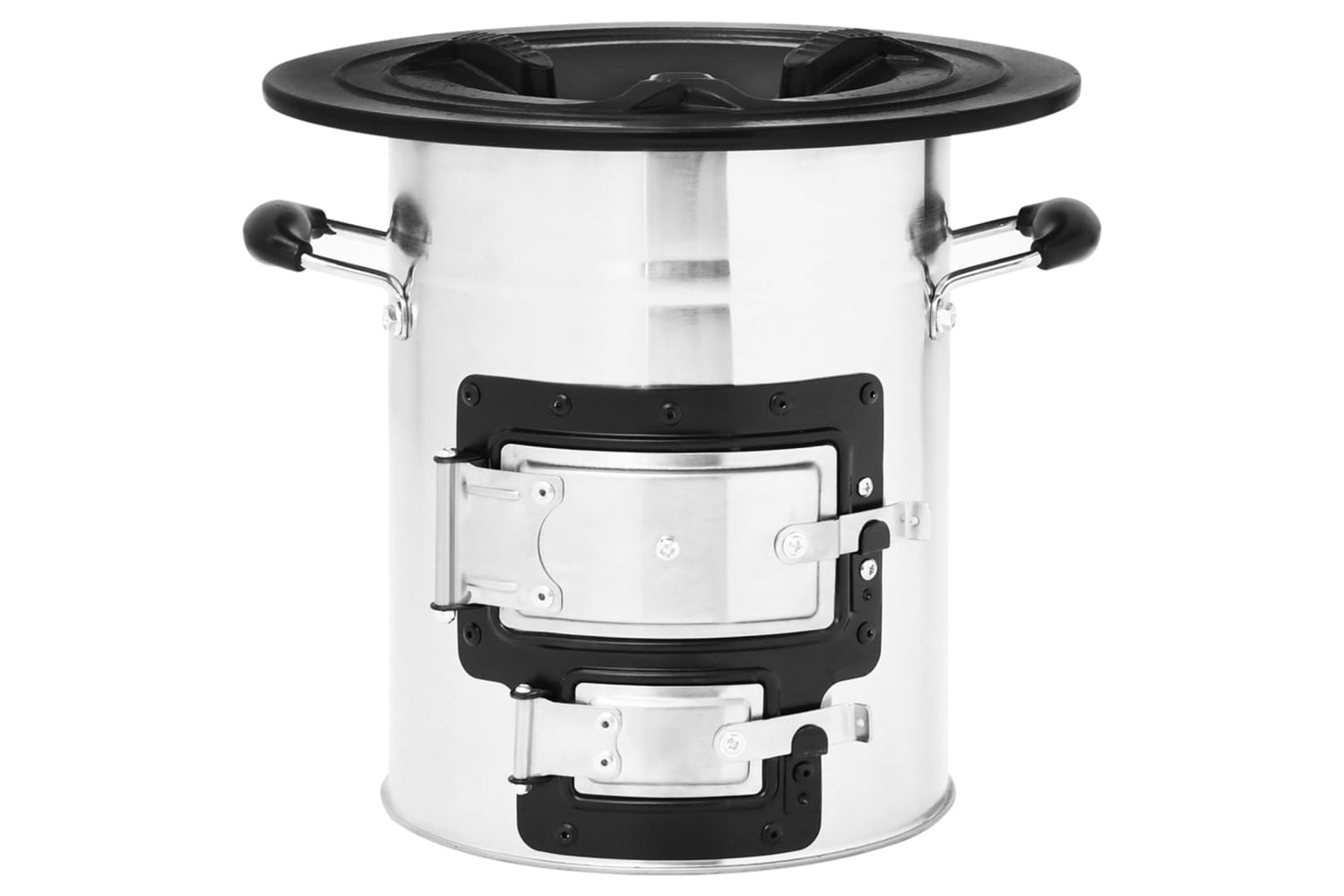 vidaXL 319442 Camping Wood Stove Silver 51.5x35x30.5cm Stainless Steel-3