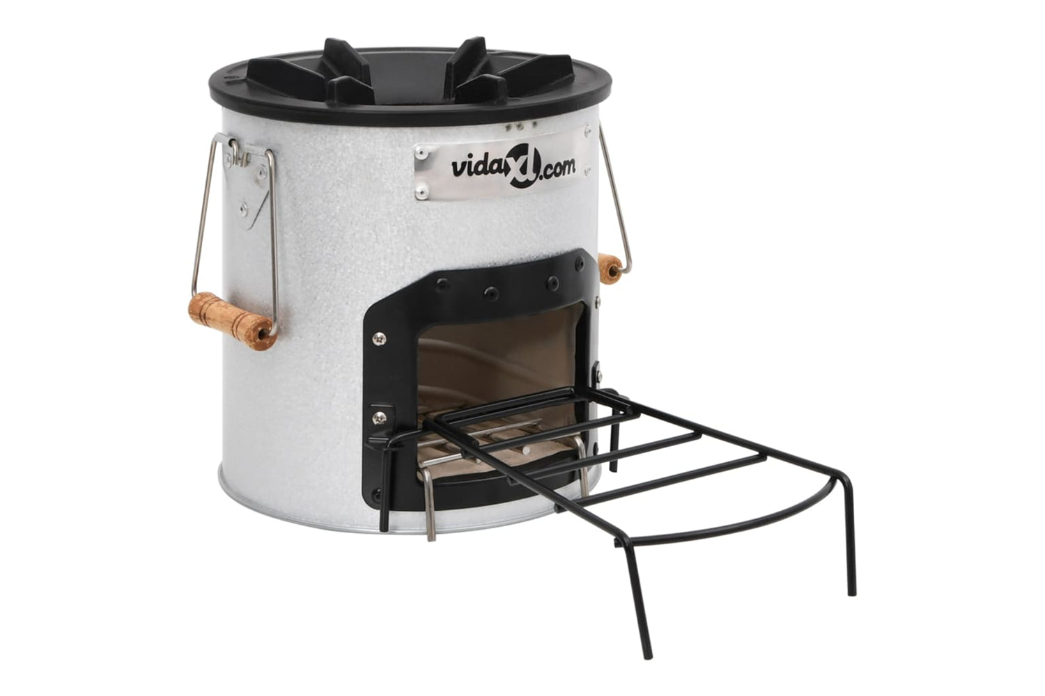 vidaXL 319438 Camping Wood Stove Silver 45x25x26cm Steel