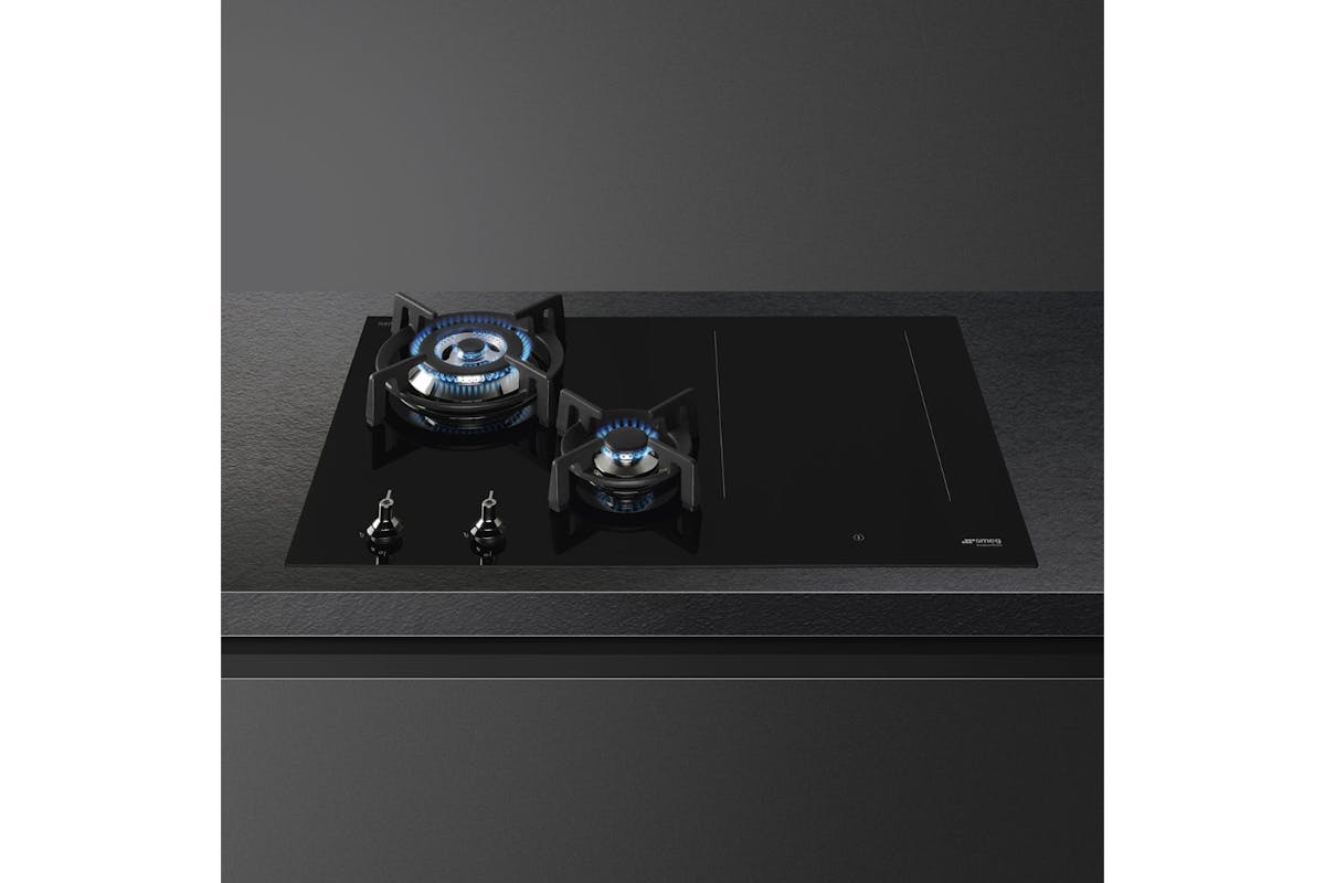 Smeg 75cm Classic Built-in Induction & Gas Hob | PM3743D | Black-2