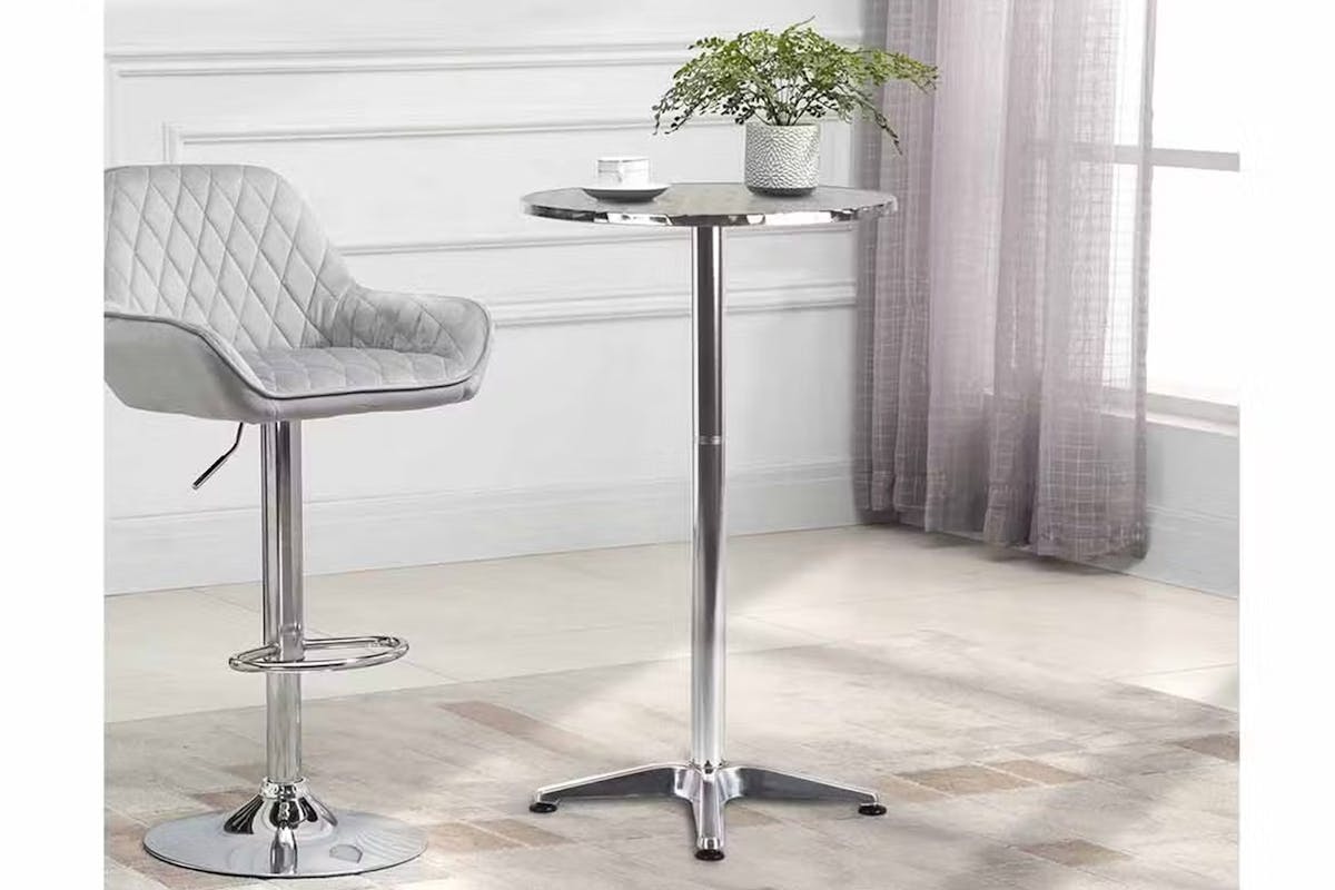 Homcom Adjustable Bar Table | Silver-2