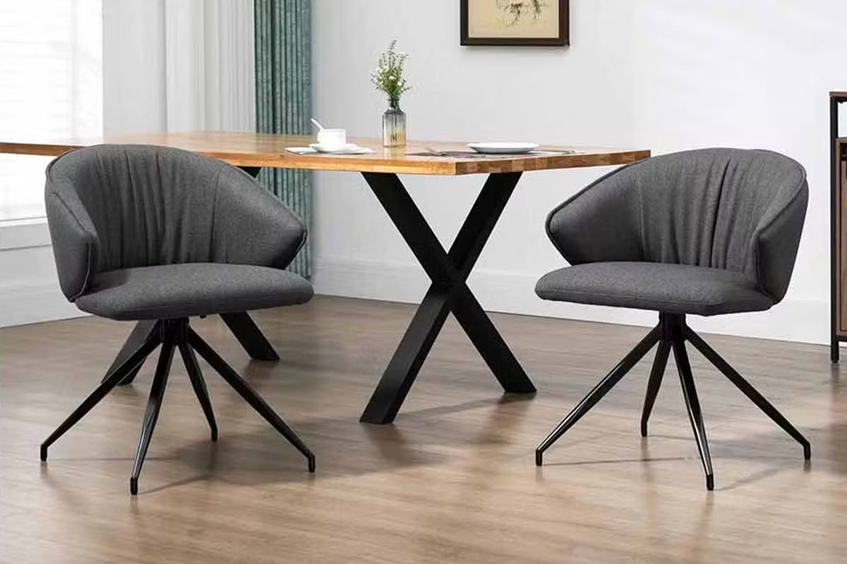 Homcom Dining Chairs | Dark Grey/Black | Set of 2-2