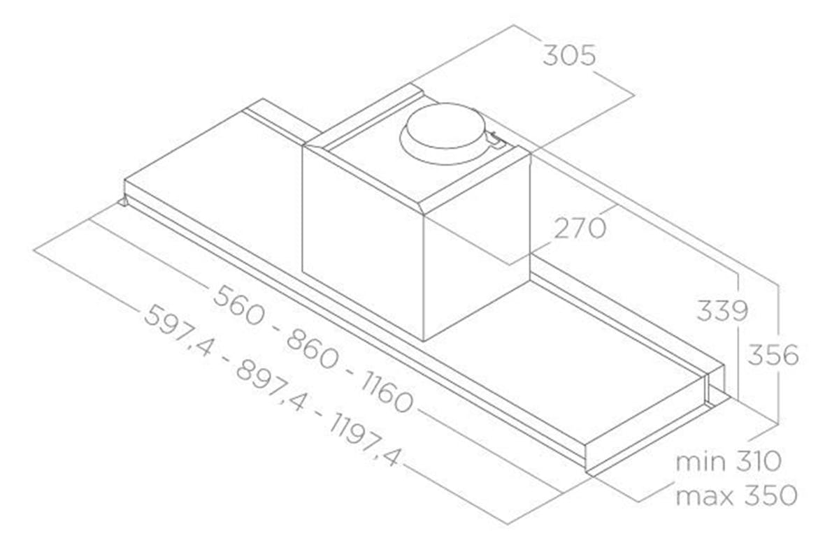 Elica Lever 60cm Canopy Hood | LEVERIXA56-2
