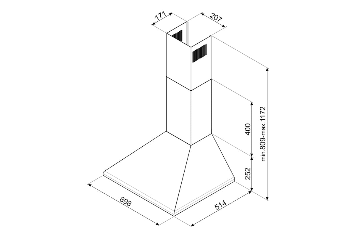 Smeg 90cm Chimney Hood | KSED95XE-6